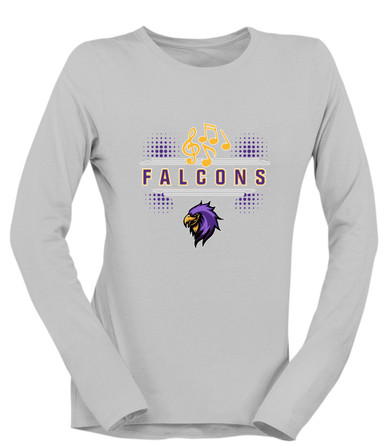 Monroe Falcons Sideview Band # 3 Women's LS T-Shirt