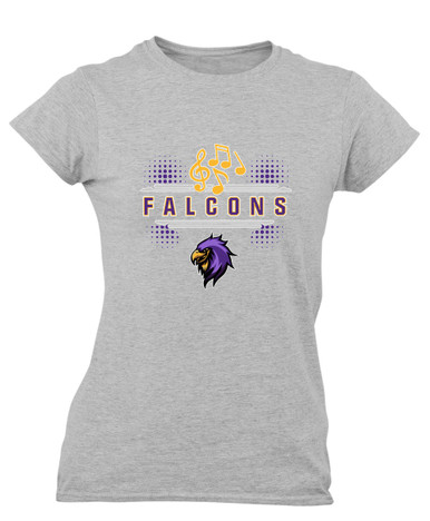 Monroe Falcons Sideview Band # 3 Women's SS T-Shirt