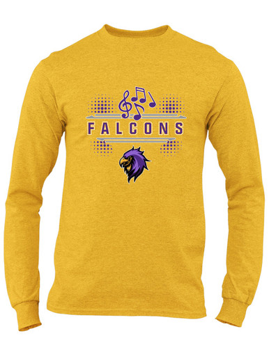 Monroe Falcons Sideview Band # 3 Men's LS T-Shirt