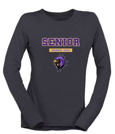 Monroe Falcons Sideview Senior #2 Women's Premium LS T-Shirt