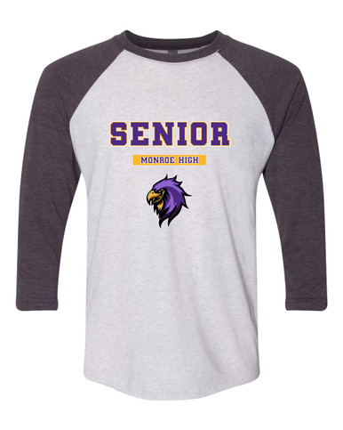 Monroe Falcons Sideview Senior #2 Women's Baseball T-Shirt