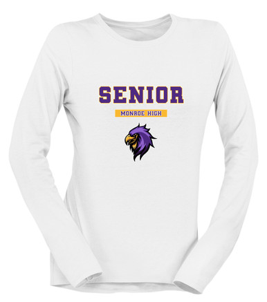 Monroe Falcons Sideview Senior #2 Women's LS T-Shirt