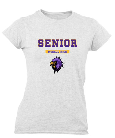 Monroe Falcons Sideview Senior #2 Women's SS T-Shirt