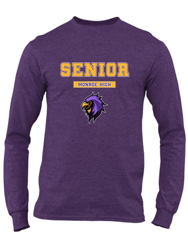 Monroe Falcons Sideview Senior #2 Men's LS T-Shirt