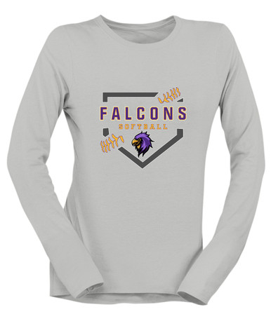Monroe Falcons Sideview Softball #2 Women's Premium LS T-Shirt