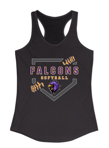 Monroe Falcons Sideview Softball #2 Women's Tank Top