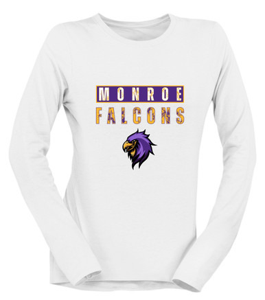 Monroe Falcons Sideview Mascot #9 Women's Premium LS T-Shirt