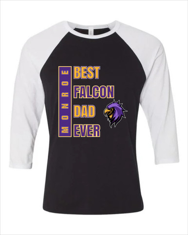 Monroe Falcons Sideview Best Falcon Dad Men's Baseball T-Shirt