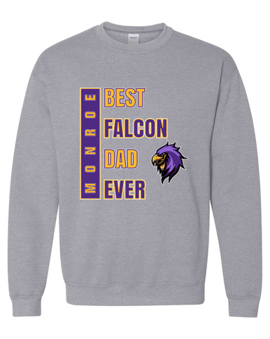 Monroe Falcons Sideview Best Falcon Dad Men's Sweatshirt