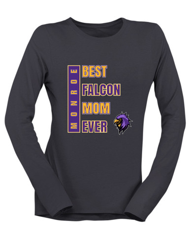 Monroe Falcons Sideview Best Falcon Mom Women's LS T-Shirt