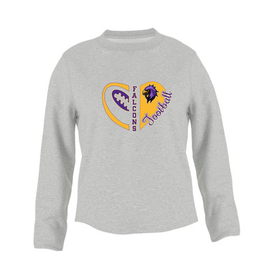 Monroe Falcons Sideview Heart Football Women's Sweatshirt