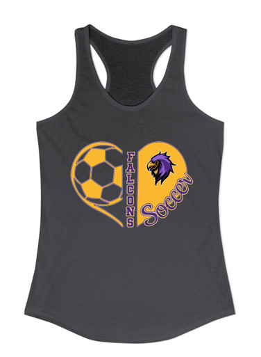Monroe Falcons Sideview Heart Soccer Women's Tank Top