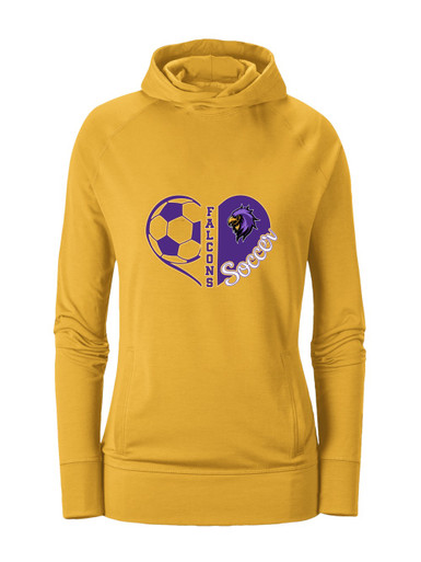 Monroe Falcons Sideview Heart Soccer Women's Hoodie
