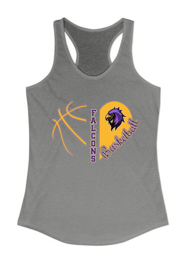 Monroe Falcons Sideview Heart Basketball Women's Tank Top