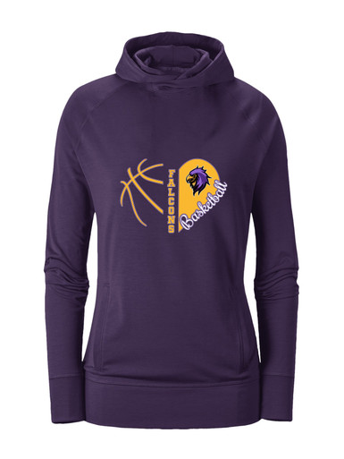 Monroe Falcons Sideview Heart Basketball Women's Hoodie