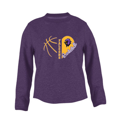Monroe Falcons Sideview Heart Basketball Women's Sweatshirt