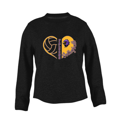 Monroe Falcons Sideview Heart Volleyball Women's Sweatshirt