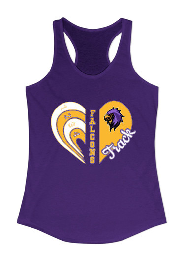 Monroe Falcons Sideview Heart Track Women's Tank Top
