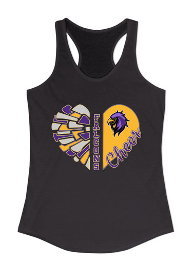 Monroe Falcons Sideview Heart Cheer Women's Tank Top