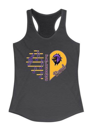 Monroe Falcons Sideview Heart Band Women's Tank Top