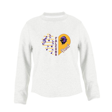 Monroe Falcons Sideview Heart Band Women's Sweatshirt
