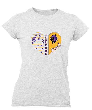 Monroe Falcons Sideview Heart Band Women's Premium SS T-Shirt