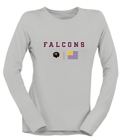 Monroe Falcons Front View Team Colors Flag Women's Premium LS T-Shirt