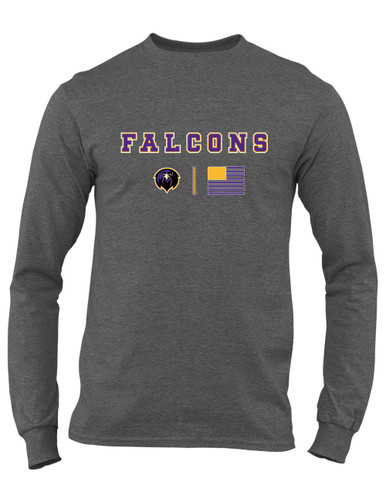 Monroe Falcons Front View Team Colors Flag Men's Premium LS T-Shirt