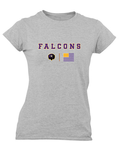 Monroe Falcons Front View Team Colors Flag Women's SS T-Shirt