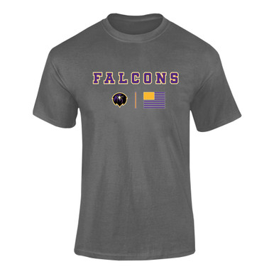 Monroe Falcons Front View Team Colors Flag Men's SS T-Shirt