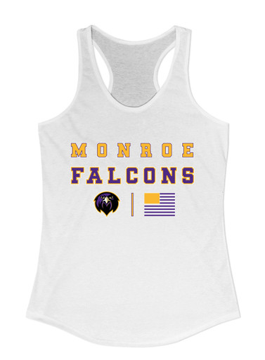 Monroe Falcons Front View Spirit Flag Women's Tank Top