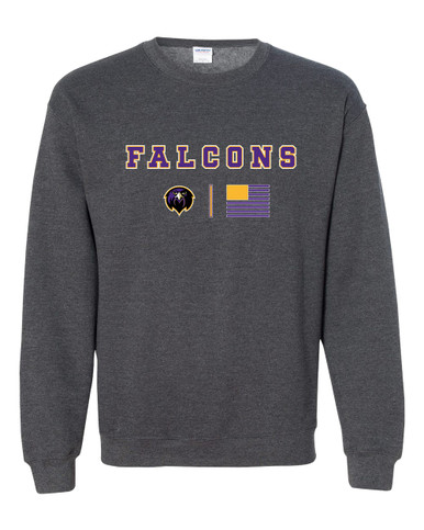 Monroe Falcons Front View Team Colors Flag Men's Sweatshirt