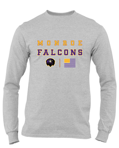 Monroe Falcons Front View Spirit Flag Men's Premium LS T-Shirt