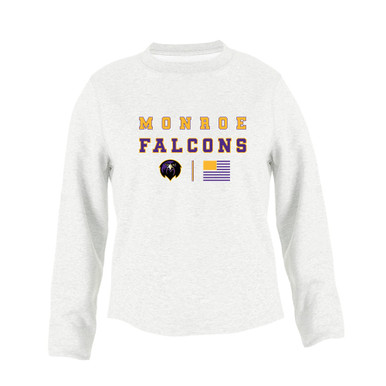 Monroe Falcons Front View Spirit Flag Women's Sweatshirt