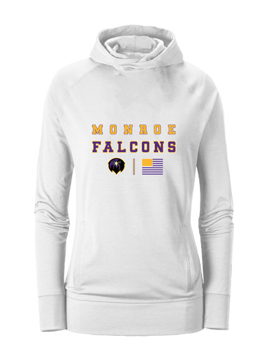 Monroe Falcons Front View Spirit Flag Women's Hoodie