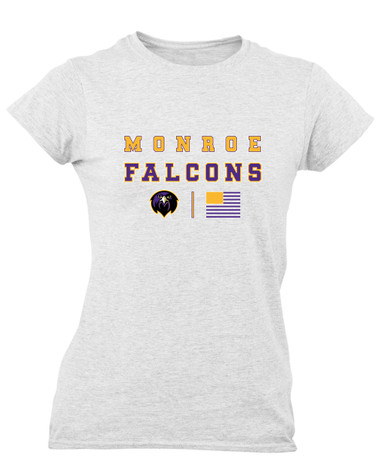 Monroe Falcons Front View Spirit Flag Women's Premium SS T-Shirt