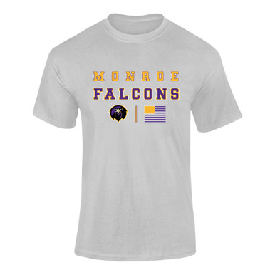 Monroe Falcons Front View Spirit Flag Men's SS T-Shirt
