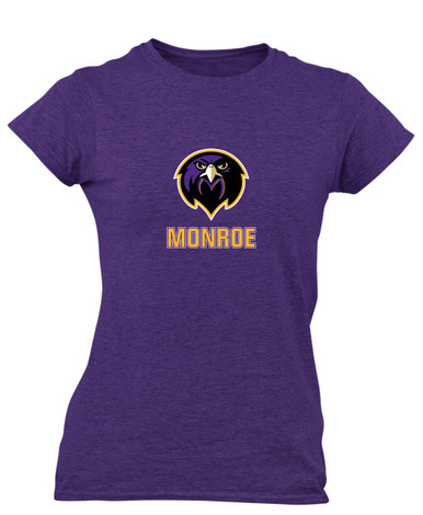 Monroe Falcons Front View Mascot #2 Women's SS T-Shirt