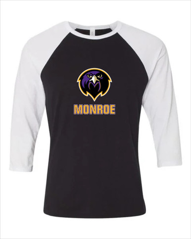 Monroe Falcons Front View Mascot #2 Men's Baseball T-Shirt