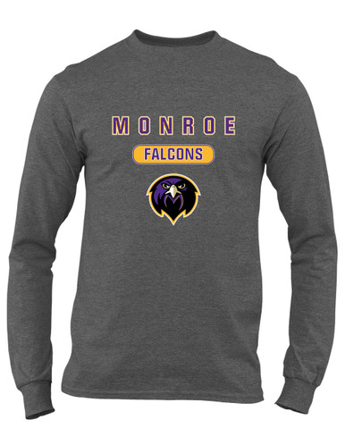 Monroe Falcons Front View Mascot #3 Men's Premium LS T-Shirt