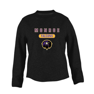 Monroe Falcons Front View Mascot #3 Women's Sweatshirt