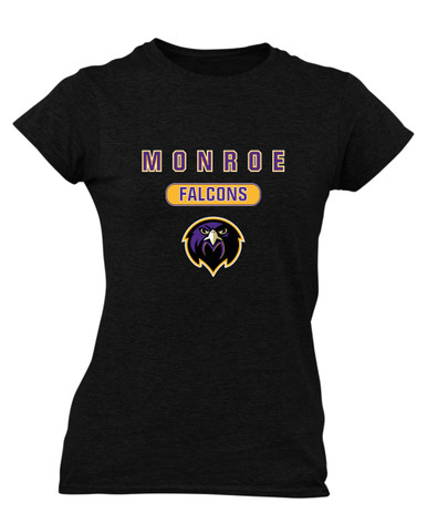 Monroe Falcons Front View Mascot #3 Women's Premium SS T-Shirt