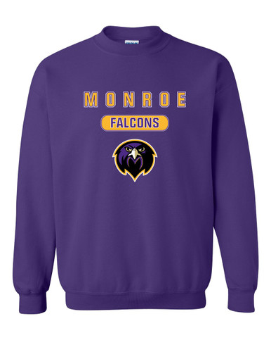 Monroe Falcons Front View Mascot #3 Men's Sweatshirt