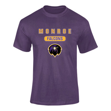Monroe Falcons Front View Mascot #3 Men's SS T-Shirt