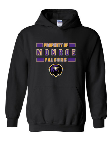 Monroe Falcons Front View Property Of Men's Hoodie