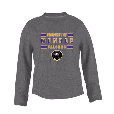 Monroe Falcons Front View Property Of Women's Sweatshirt