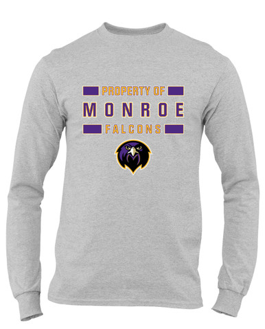Monroe Falcons Front View Property Of Men's Premium LS T-Shirt