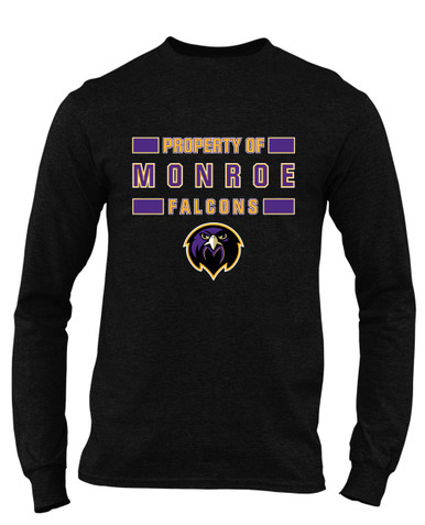 Monroe Falcons Front View Property Of Men's LS T-Shirt
