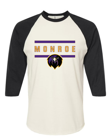 Monroe Falcons Front View Mascot #4 Men's Baseball T-Shirt