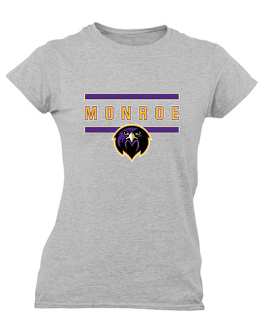 Monroe Falcons Front View Mascot #4 Women's SS T-Shirt
